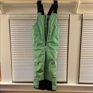 The North Face Kids Mint Green Ski Bib Overalls with Black Accents